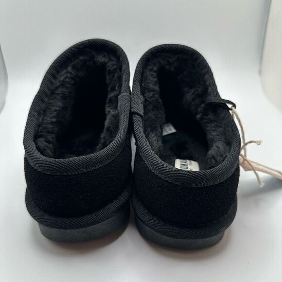 CUSHIONAIRE Women's Faux Shearling Genuine Suede cozy mule slippers +Memory Foam - Picture 4 of 7